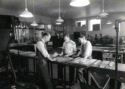 Kalamazoo Gazette Composing Room