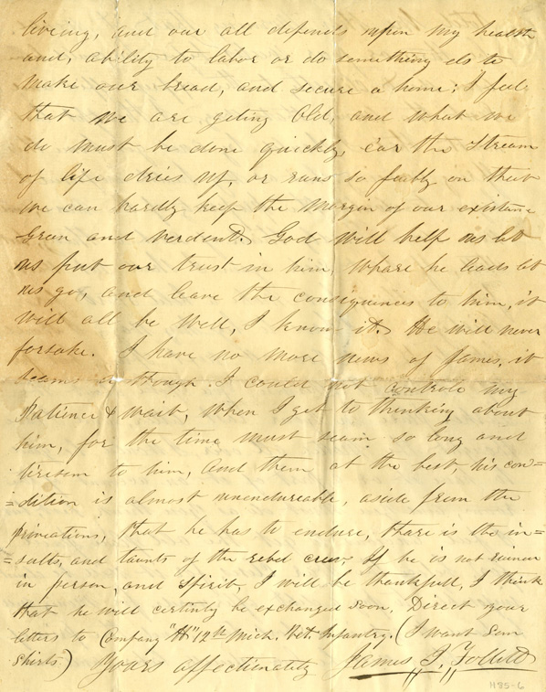 James I. Follett Civil War Letter (original) — Kalamazoo Public Library