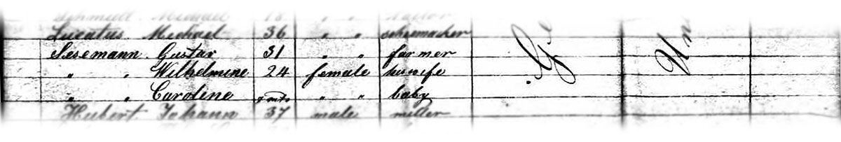 Passenger list from the “Hermann”