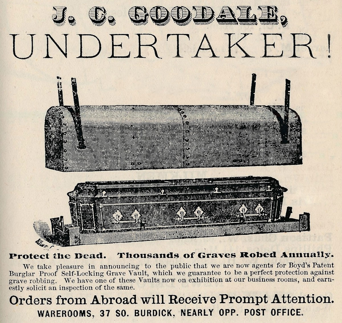 Goodale advertisement. Kalamazoo city directory, 1881.