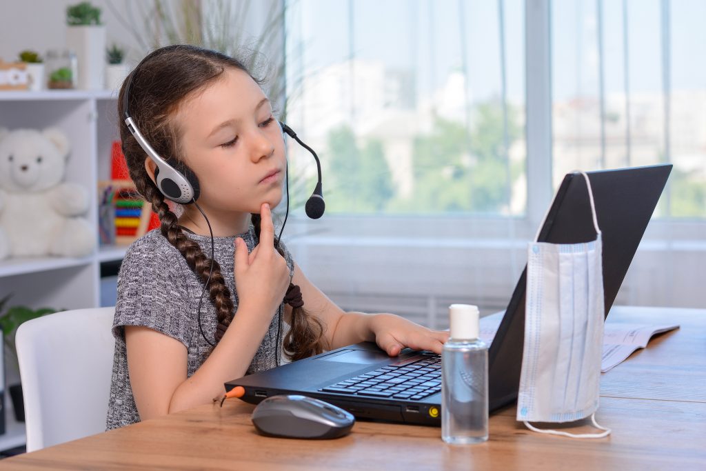 little girl on a computer image