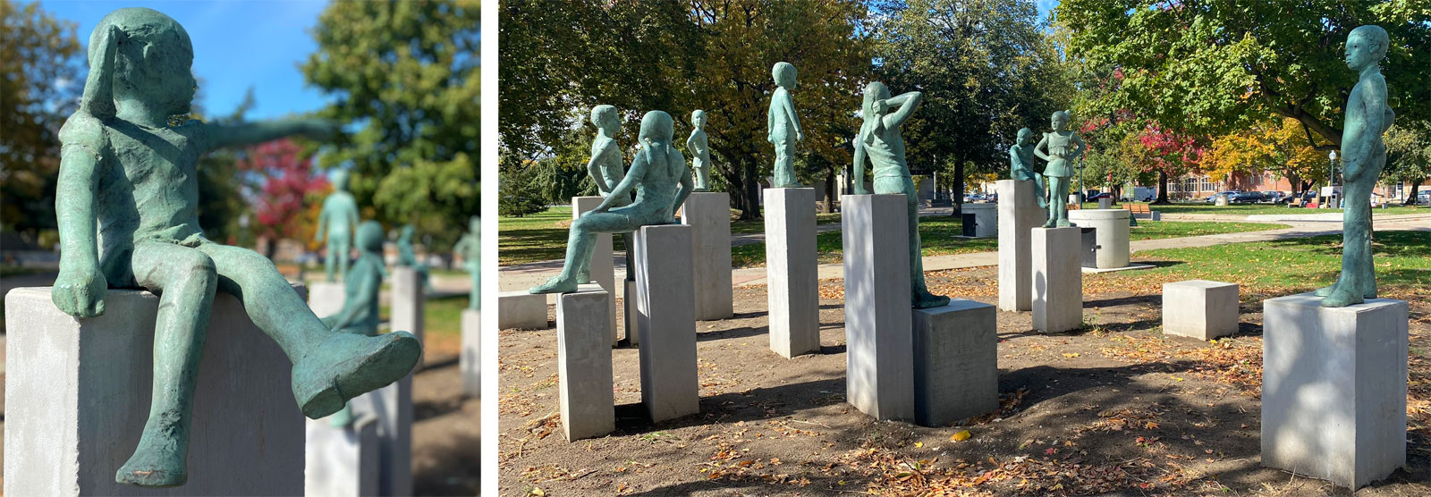 Children sculpture in Bronson Park