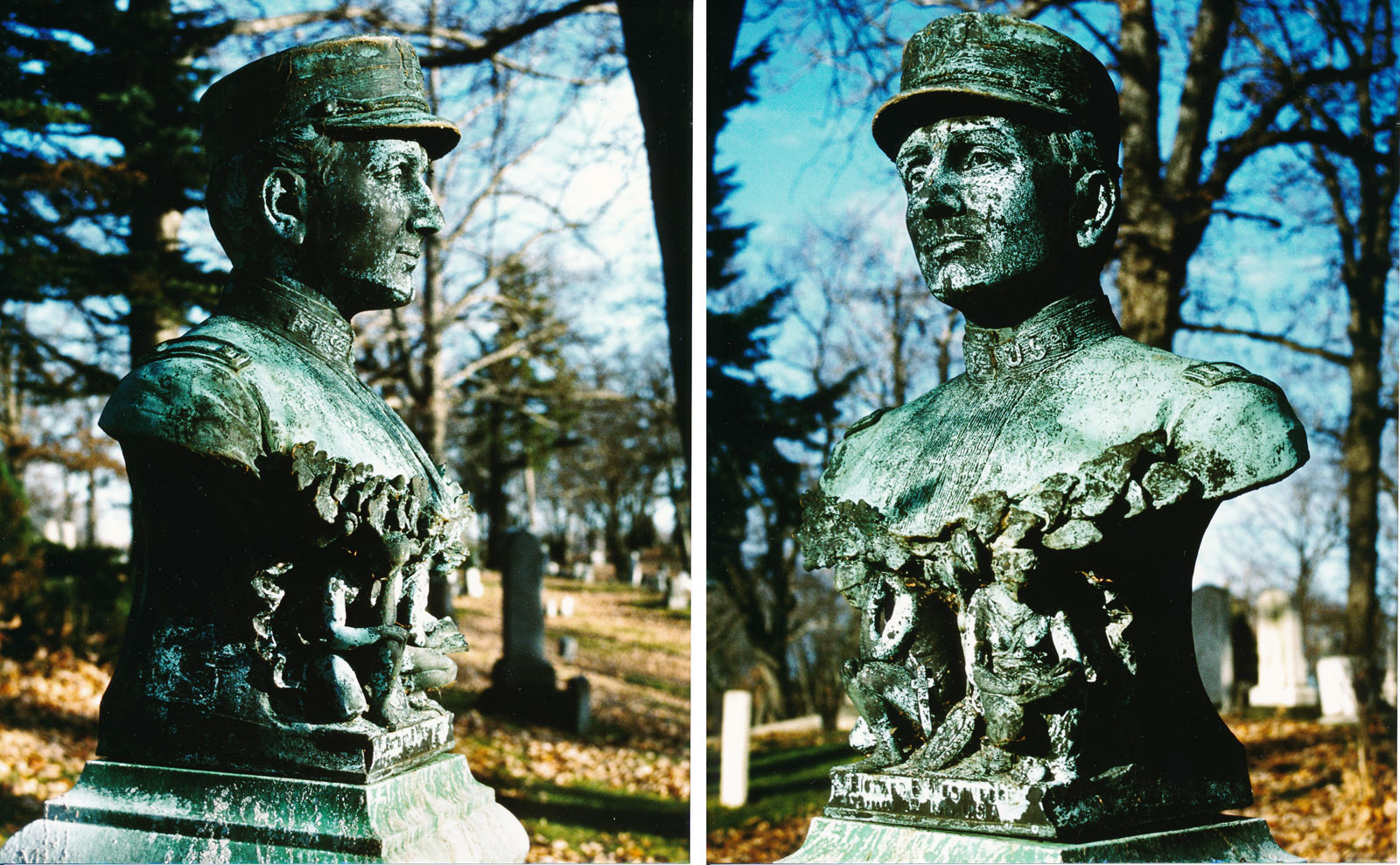 Bust of Lt. Richard B. Westnedge, Riverside Cemetery, Kalamazoo, c. 1984