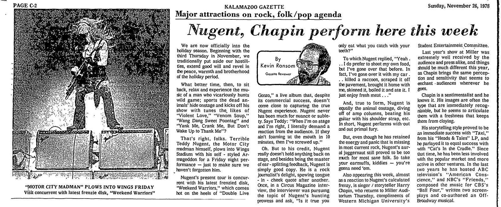 Ted-Nugent-Gazette-26-November-1978