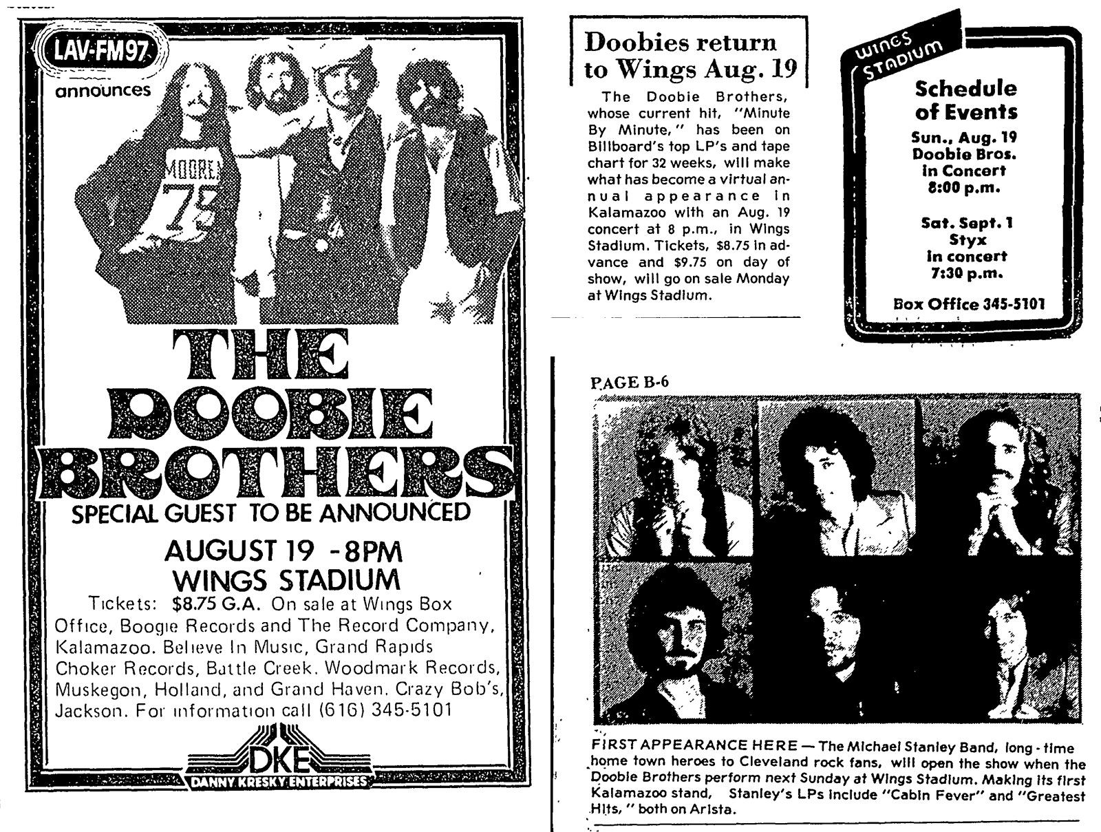 Doobie Brothers at Wings Stadium (8/19/1979) — Kalamazoo Public