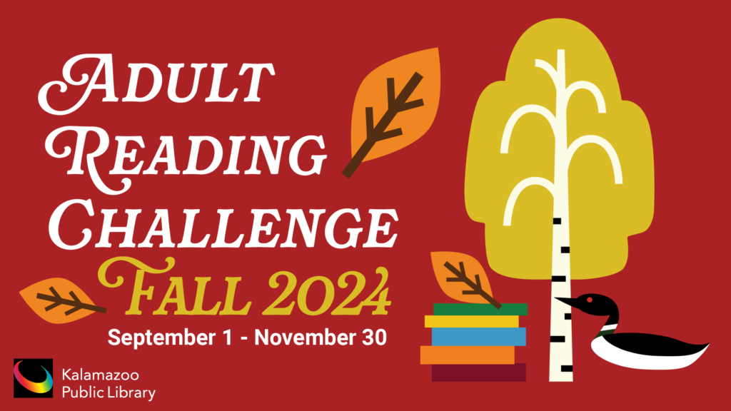 adult reading challenge fall 2024. september 1 through november 30.