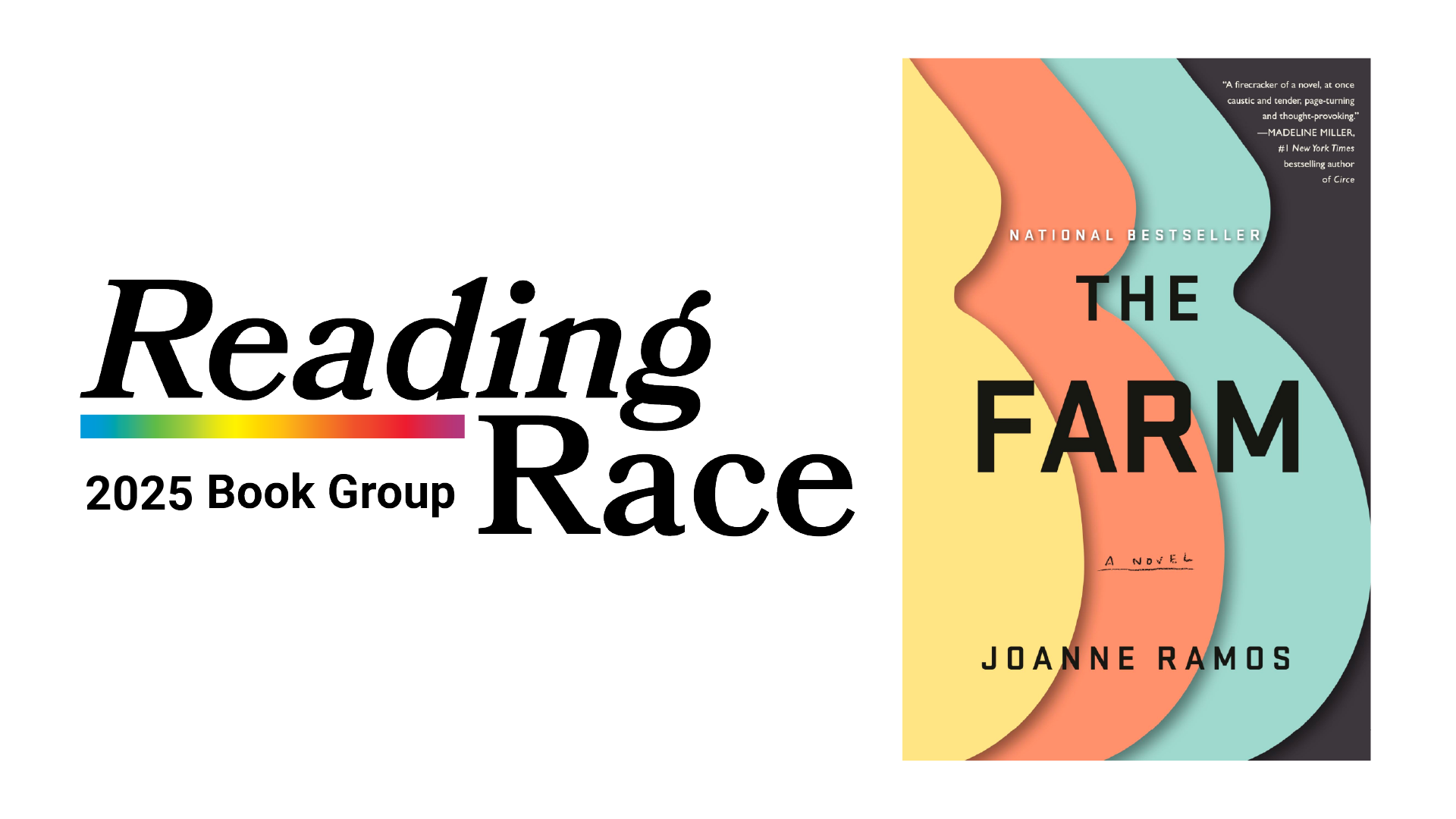reading race. the farm by joanne ramos.