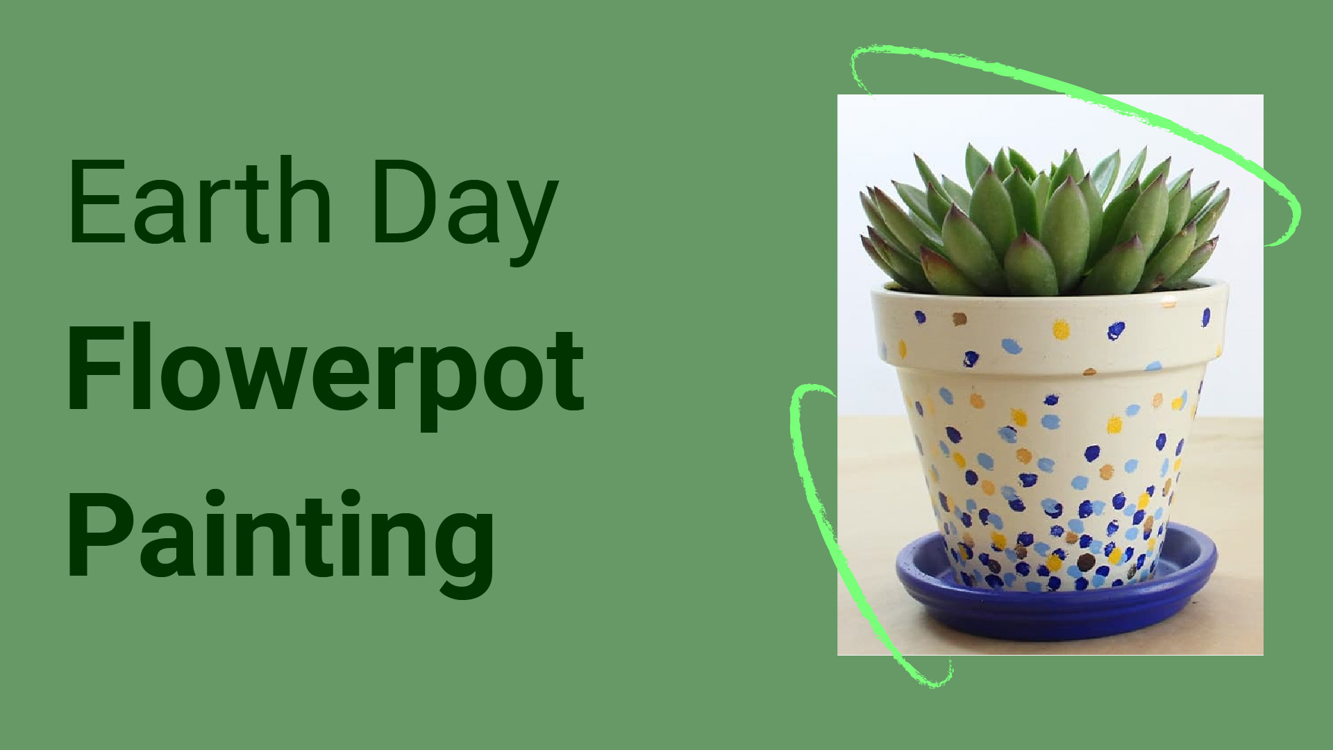 earth day flowerpot painting