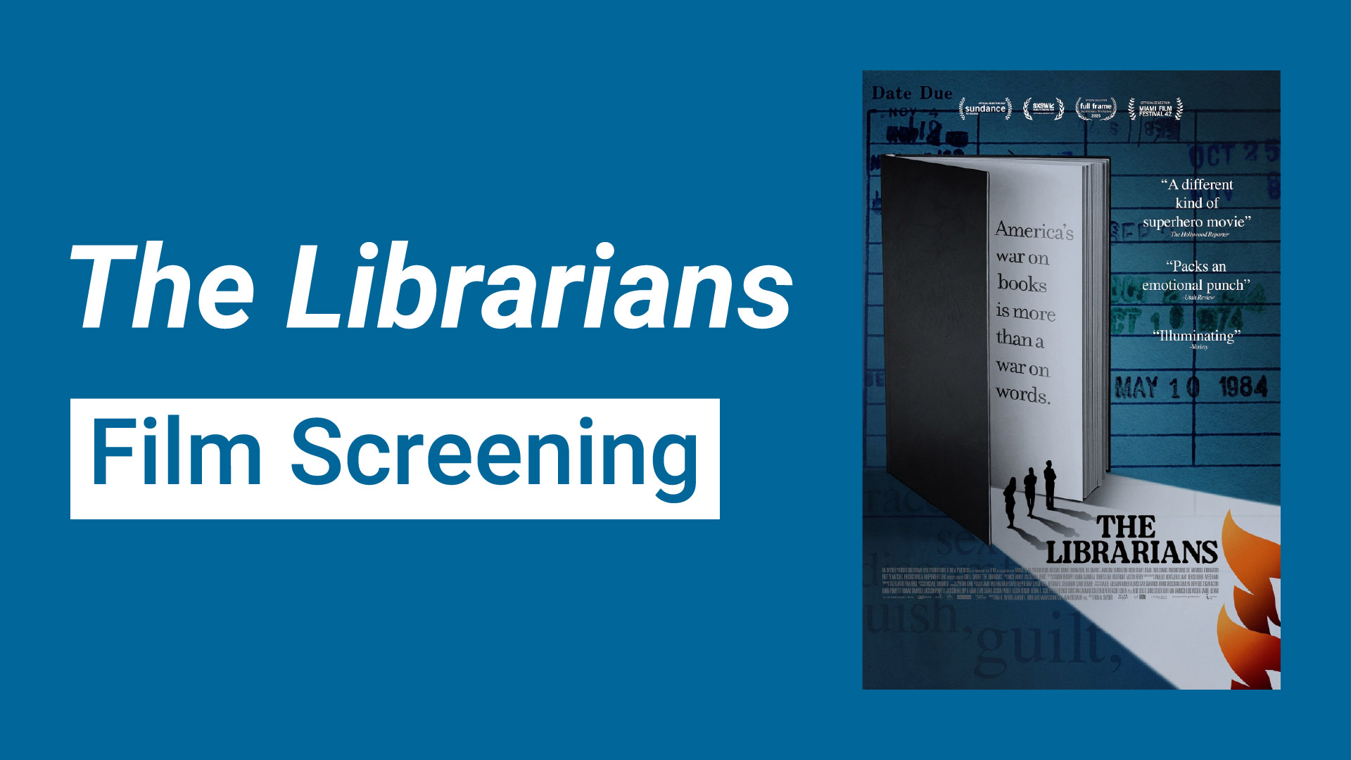 "the librarians" film screening