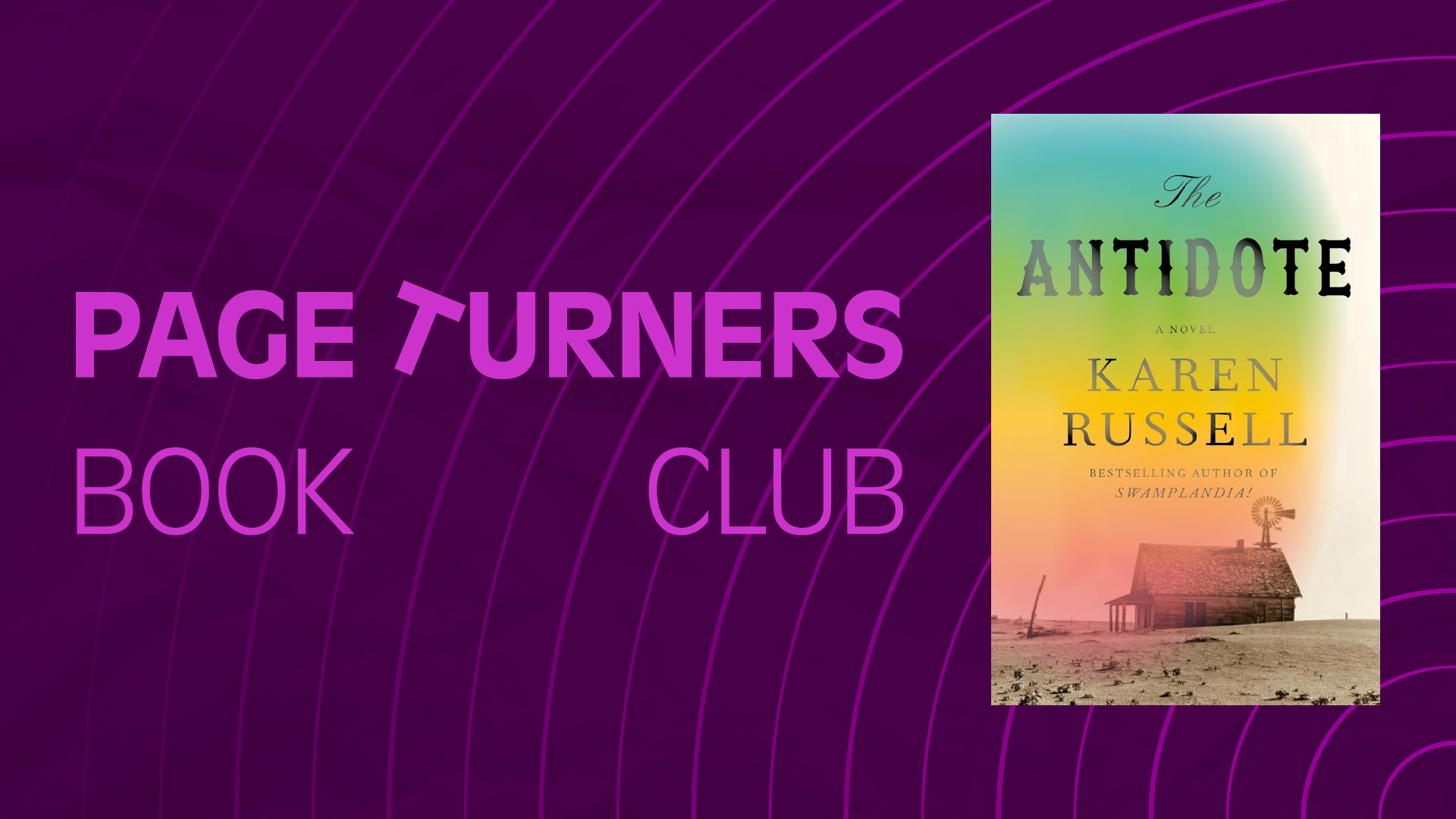 Page Turners Book Club. The Antidote by Karen Russell