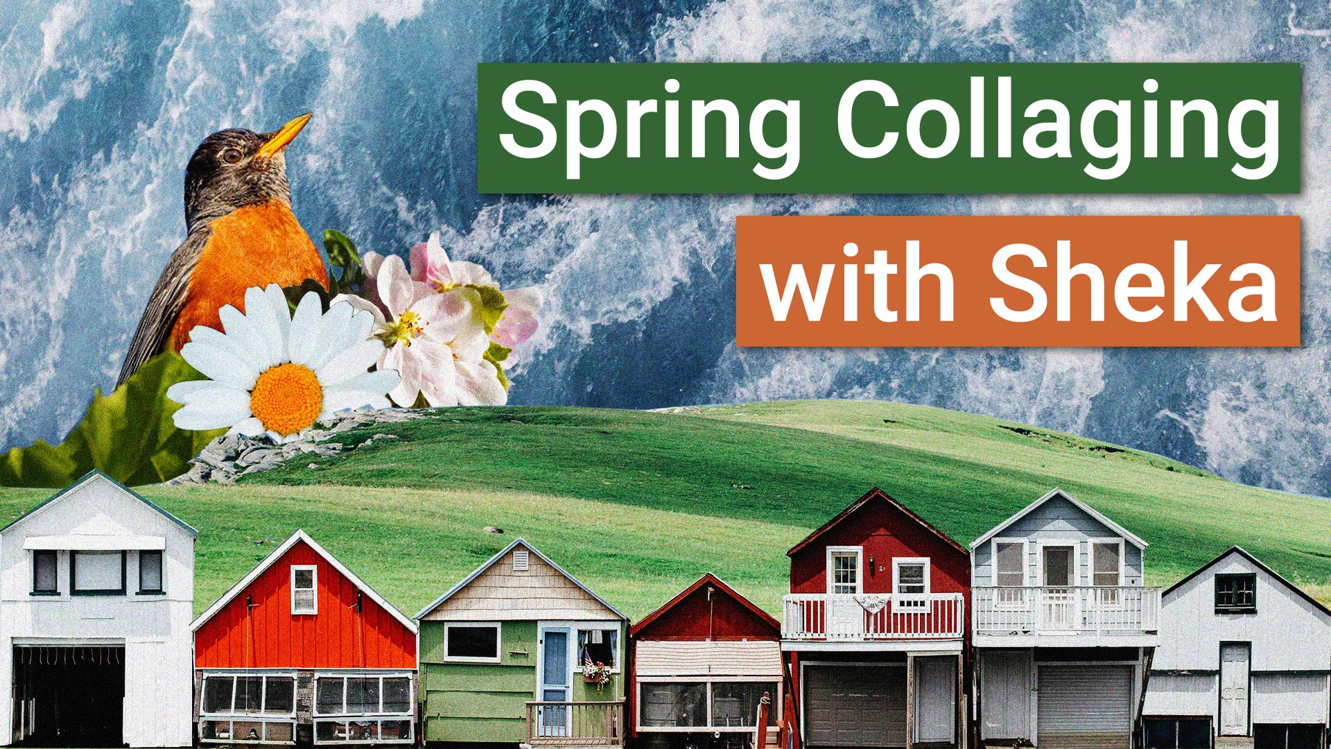spring collaging with sheka