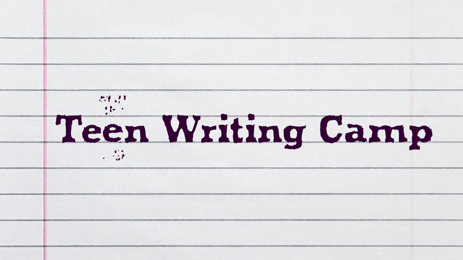 teen writing camp